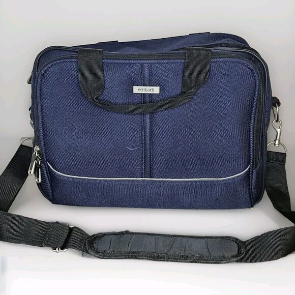 Embark Messenger Bag Briefcase Office Luggage Tote‎ Office Carry On Blue - Picture 1 of 9